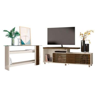 Imagem de Rack Bancada com Aparador Frizz Off White Savana – Madetec