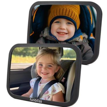 Imagem de Espelho para Assento de Carro Funbliss 24x17 cm Inquebrável Kit com 2
