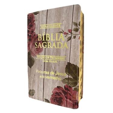 Imagem de Biblia Sagrada Letra Gigante Luxo Popular - Romantic - Com Harpa - Mul