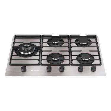 Imagem de Cooktop Mueller 5 Bocas Tripla Chama MCG5BL Alumínio Bivolt com Grade 