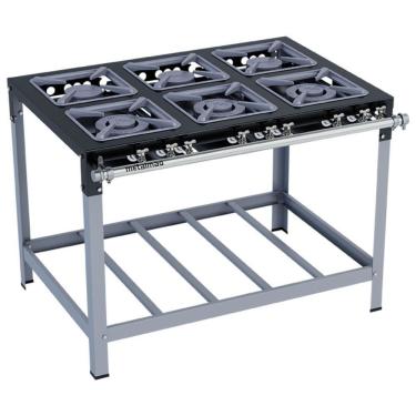 Imagem de Fogão Industrial Stori Premium M15 6 Bocas 30x30 P6,5 Pintado Metalmaq
