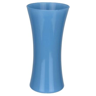 Imagem de VASO DECORATIVO ENFEITE PLANTA REDONDO LEITOSO VIDRO 25x12x12cm AZUL