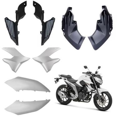 Imagem de Kit carenagem completo lateral dianteiro fazer 250 branco 2018 2019 - 