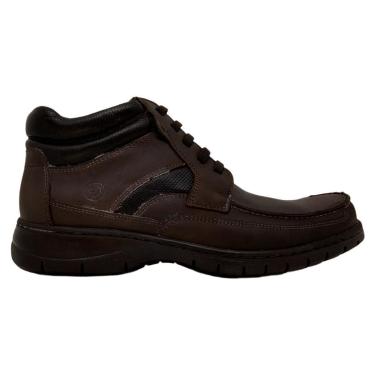 Imagem de Coturno Masculino Anatomic Gel Mustang Confortável Com Elástico 360 Plus Couro 7976 Caf...