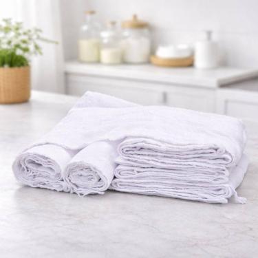 Imagem de Pano Saco De Chão Branco 15 Unidades 70x 45cm Grosso Grande Duplo Alvejado Algodão
