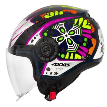 Imagem de Capacete Feminino Axxis Aberto Metro Star A0 Rosa Moto, Rosa, 60