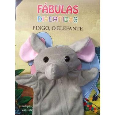 Imagem de Livro + Fantoche Fábulas Divertidas - Pingo, o Elefante - BRINQUE E LE