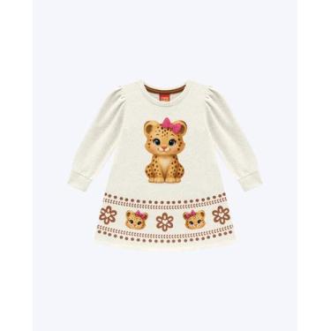 Imagem de Vestido Manga Longa em Moletinho Bebê Menina Kyly 1001503, Mescla clar