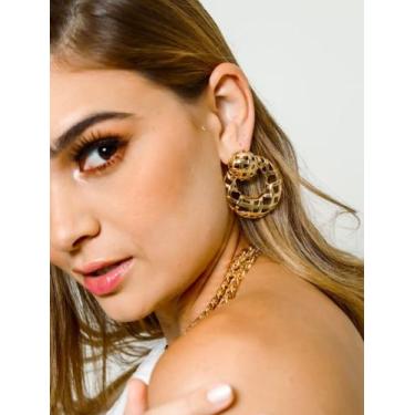 Imagem de Brinco vazado ouro 18K - Lovely semi joias 