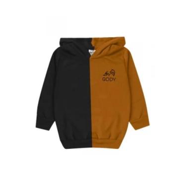 Imagem de Conjunto infantil moletom menino bicolor com capuz preto - Kids e Kids