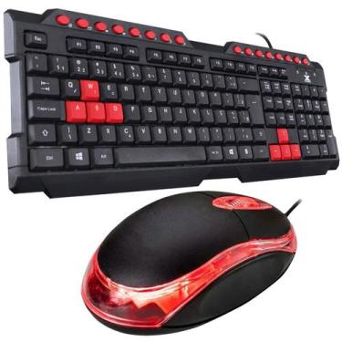 Imagem de Kit Teclado VX Gaming Dragon Preto e Vermelho + Mouse Óptico Chinamate