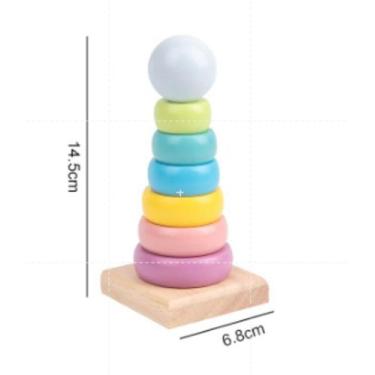 Imagem de Torre de hanói, brinquedo de encaixar, madeira, cognitivo, montessoria