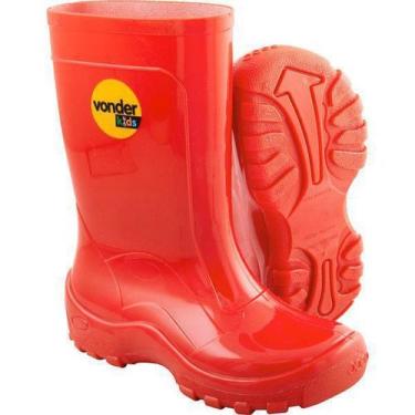 Imagem de Bota de PVC Cano Médio Infantil Vermelha c/ Forro N30/31 Vonder 