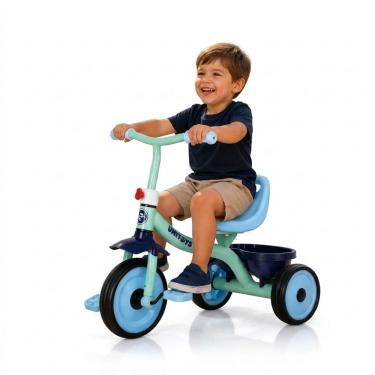 Imagem de Triciclo Infantil com Pedais e Cestinha Candy Azul com Assento Ergonômico para Criança Partir de 1 Ano Unitoys