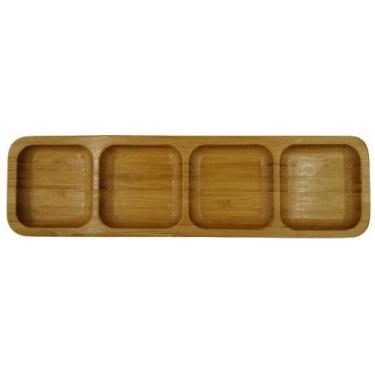 Imagem de Petisqueira Retangular em Bambu 4 Espaços Dolce Home 