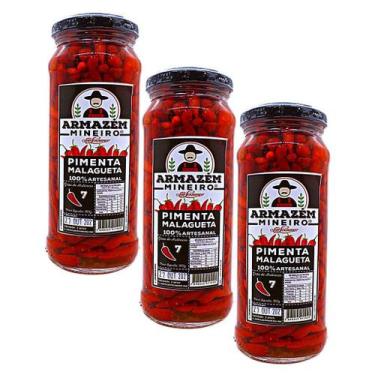 Imagem de Pimenta malagueta 300g grau de ardencia 7 armazem mineiro - kit 3 unid