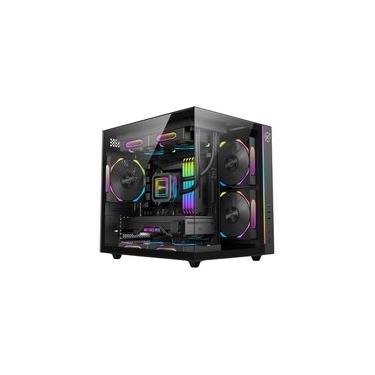 Imagem de Gabinete Gamer Kalkan Midgard, Mini Tower, RGB, Micro-ATX, Frontal e Lateral em Vidro, Sem FANs, Preto - KLK00055