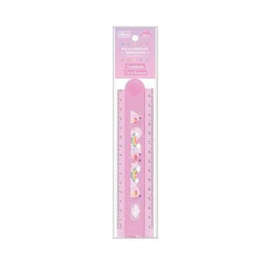 Imagem de Régua Escolar Tilibra Régua 30cm Dobrável Rosa em Plástico Resistente 