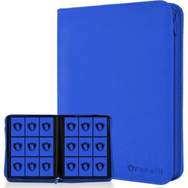 Imagem de Álbum para Cartas Fonwill TM10002-4 com 360 Bolsos e Capa de PU Azul