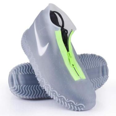Imagem de Cobre-sapatos Shiwely impermeáveis de silicone antiderrapantes brancos
