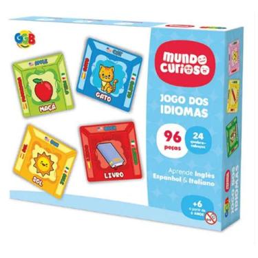 Imagem de Jogo dos Idiomas Infantil Educativo Inglês Espanhol Italiano 96 Peças 