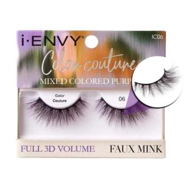 Imagem de Cílios postiços kiss i-envy color couture faux mink mixed colored purp
