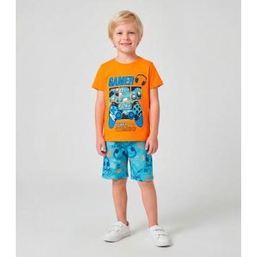 Imagem de Pijama Infantil Menino Brilha No Escuro Kappes Laranja, 14, Laranja