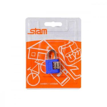 Imagem de Cadeado C/Segredo Stam 25Mm Cart.Azul