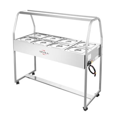 Imagem de Buffet Térmico SPL-508 com 8 Cubas Mantém Alimentos Aquecidos em Aço Inox Spolu