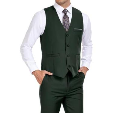 Imagem de Conjunto BONOW Masculino Slim Fit de Colete e Calça Verde G