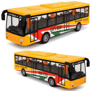 Imagem de Ônibus Miniatura Carrinho Metal Coleção Turismo Roda Fricção - - Europ