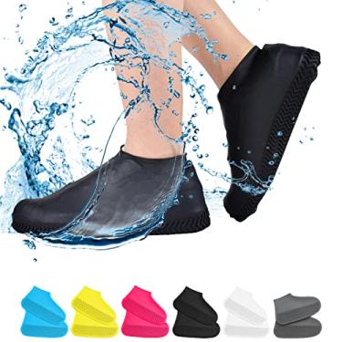 Imagem de 1 par de capas de sapatos reutilizáveis, antiderrapante, resistente à água, antiderrapante, de silicone, protetores de sapatos de borracha para crianças, homens, mulheres – Tamanho