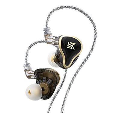 Imagem de Fones de ouvido com fio para monitor intra-auricular KZ ZAS, drivers híbridos 7BA e 1DD, fones de ouvido com isolamento de ruído HiFi com cabo removível sem emaranhamento (sem microfone, preto)