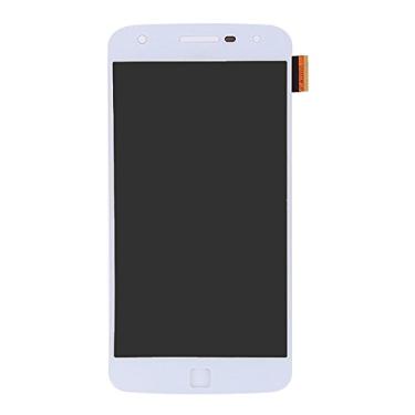 Imagem de HAIJUN Peças de substituição para celular nova tela LCD + novo painel de toque para Motorola Moto Z Play (cabo flexível (preto) Cor: branco)