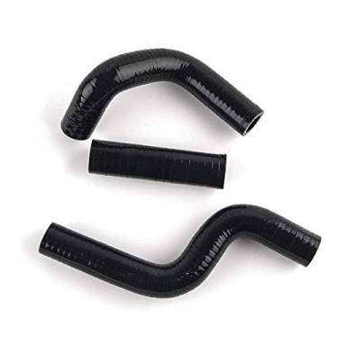 Imagem de Kit de mangueira de silicone para refrigerador de radiador de bicicleta Performance Dirt Bike serve para KAWASAKI KX 80 85 100 1998-2013 (preto)