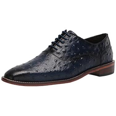 Imagem de STACY ADAMS Sapato Oxford masculino Roselli com sola de couro, Azul escuro, 9