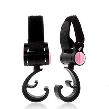 Imagem de Pacote com 2 ganchos de carrinho de bebê para carrinho de bebê com vários propósitos para pendurar bolsas de fraldas de bebê, bolsa, mercearia, roupas para corrida, caminhada, compras