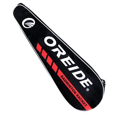 Imagem de Generic Bolsa de transporte para raquete de badminton PU à prova de poeira, estojo de armazenamento de pá com alça de ombro ajustável para jogadores unissex, VERMELHO