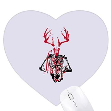 Imagem de Tapete de borracha Skeleton Body Embraces Chifres Heart Mousepad Game Office