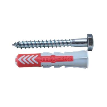 Imagem de Kit Bucha 10 Fischer Duopower + Parafuso Sext Soberba 1/4x60