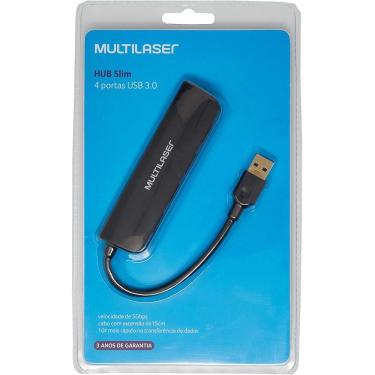 Imagem de Hub Multilaser Usb Slim 4 Portas 3.0 Super Speed Ac289 Preto