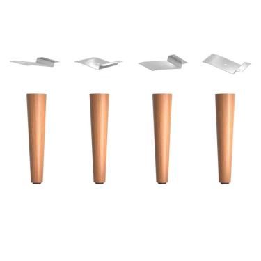 Imagem de Kit 4 pés Retrô 20cm Madeira Wood 2020 - Ofertamo