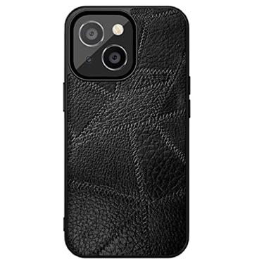 Imagem de GSYH Capa para iPhone 13/13 Pro/13 Pro Max, capa protetora de couro traseira proteção de câmera à prova de choque macio TPU bumper slim capa protetora elegante, preta, 13 15,5 cm