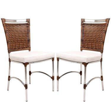 Imagem de 2 Cadeiras De Jantar Jk Em Alumínio Argila