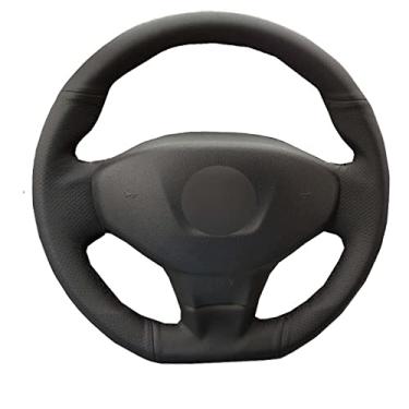 Imagem de JEZOE Capa de volante costurada à mão de couro, para Citroen Elysee C-Elysee 2014 Novo Elysee Peugeot 301 2013 2014 2015 2016 Acessórios