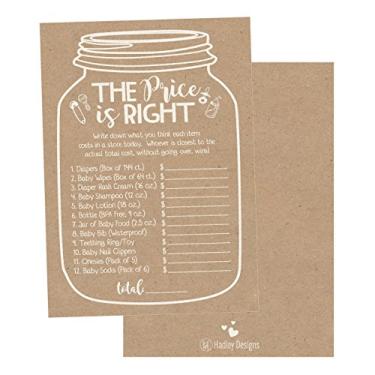 Imagem de Hadley Designs 25 ideias de jogos rústicos para chá de bebê Adivinhação para meninos e meninas, cartões de atividades divertidas, melhor gênero neutro, revelar adivinhação, perguntas engraçadas,