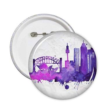 Imagem de Austrália Sydney Ópera Alfinetes Aquarela Emblema Botão Decoração Acessório 5 peças