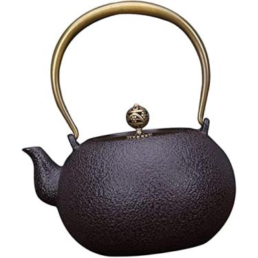 Imagem de REJOON Chaleira de chá fundido aquecimento uniformemente estilo japonês bule de chá solto 1,2 l capacidade durável pequeno requintado para todos os fogões restaurante