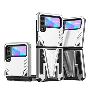 Imagem de Estojo dobrável magnético Kickstand para Samsung Galaxy Z Flip 3 Flip4 Flip 4 5G Flip3 Capa protetora contra quedas Bolsa para celular Funda Coque, Prata, para galaxy Z flip 4