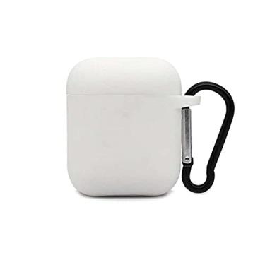 Imagem de Capa Silicone Flexível Colorida Anti Quedas Compatível AirPods 1 2 / Fone de Ouvido i11 i12 TWS (Branco)